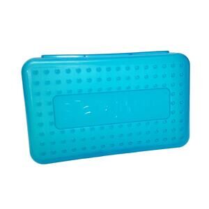 Space Maker Storage Box Clear Blue Pencil Case Plastic Container Back to School